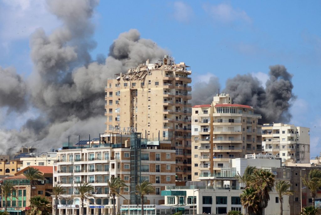 Smoke rising over the skyline following recent Lebanon strikes in 2026