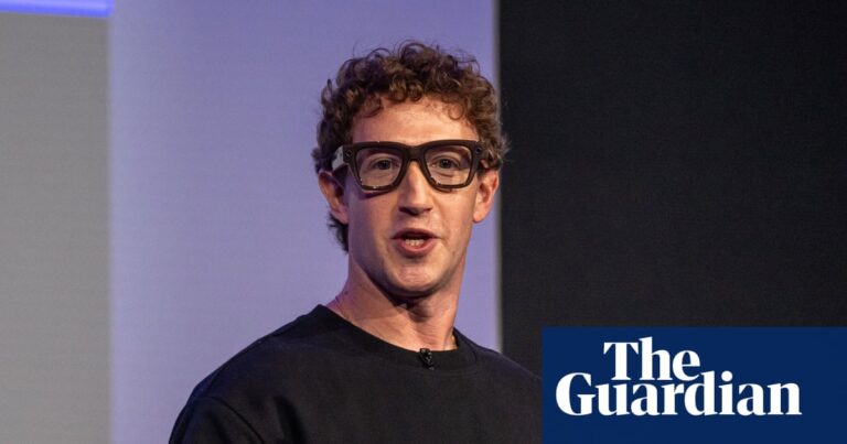 Mark Zuckerberg wearing a pair of Meta Ray-Ban Display AI glasses, symbolizing the technology at the center of the controversy.