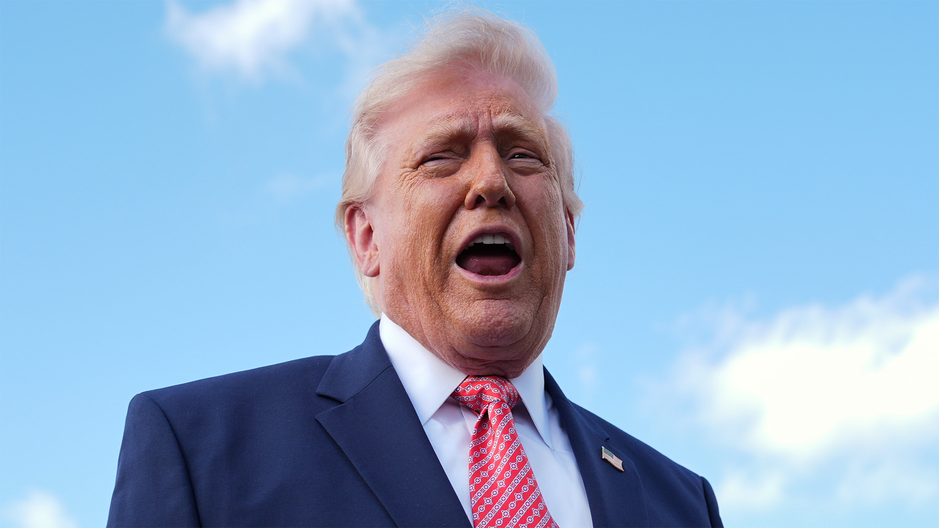 Image of Donald Trump after landing from Air Force One