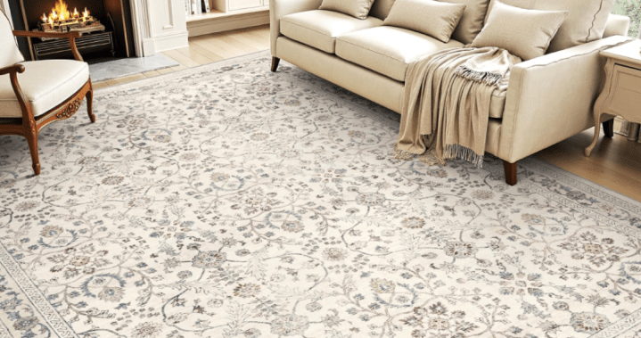 Selection of stylish and practical machine washable rugs for modern homes, including designs from Ruggable, Cozey, and Amazon.