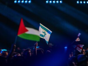 A news article detailing the political and social issues surrounding the Eurovision Song Contest due to Israel's participation.