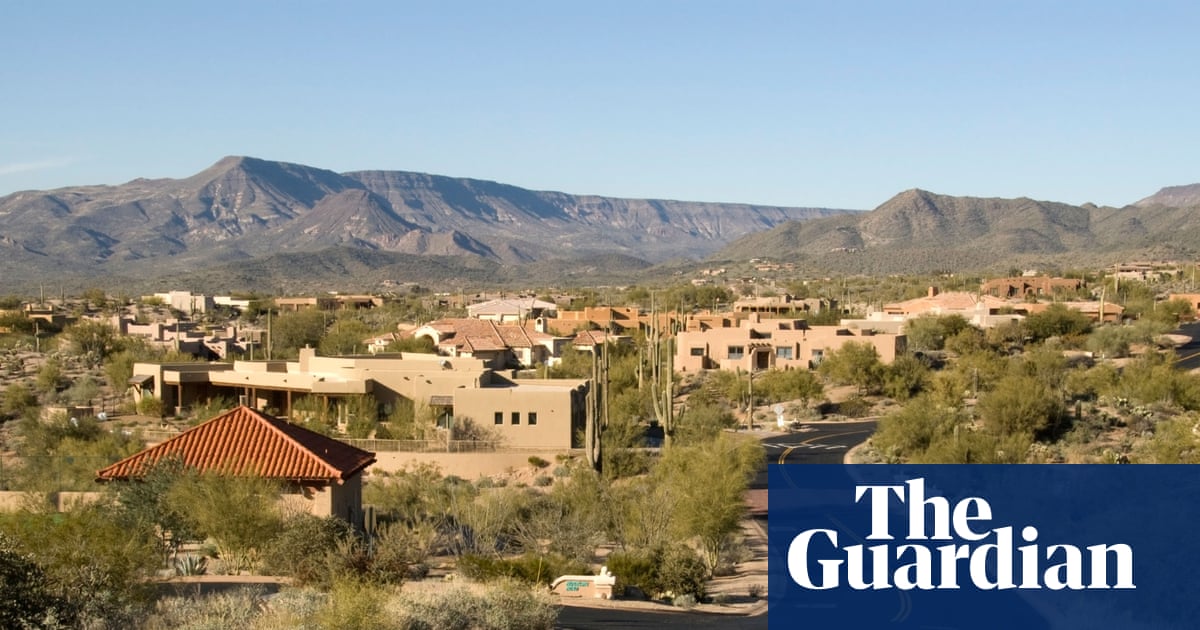 Contrasting scenes of scorching desert heat in North America and severe flood damage in South Africa, reflecting global extreme weather patterns.