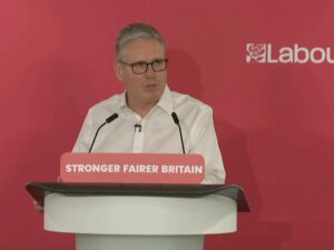 UK Prime Minister Keir Starmer addressing the media amidst political pressure and calls for his resignation.