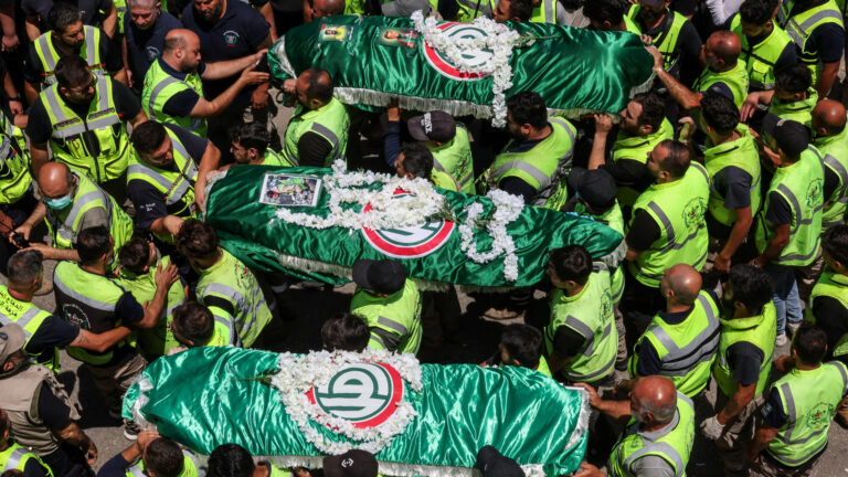Solemn funerals were held for Lebanon medics killed in recent Israeli air strikes, raising concerns about attacks on health facilities.