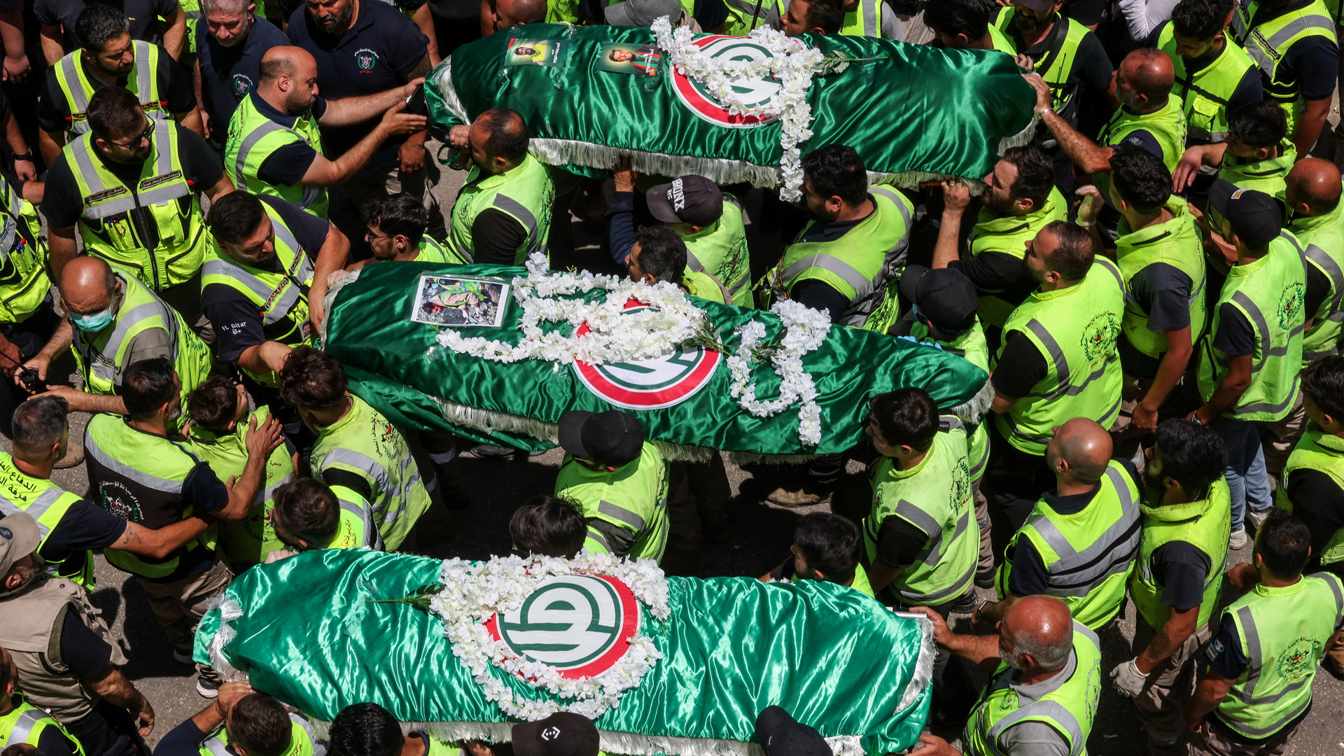 Solemn funerals were held for Lebanon medics killed in recent Israeli air strikes, raising concerns about attacks on health facilities.