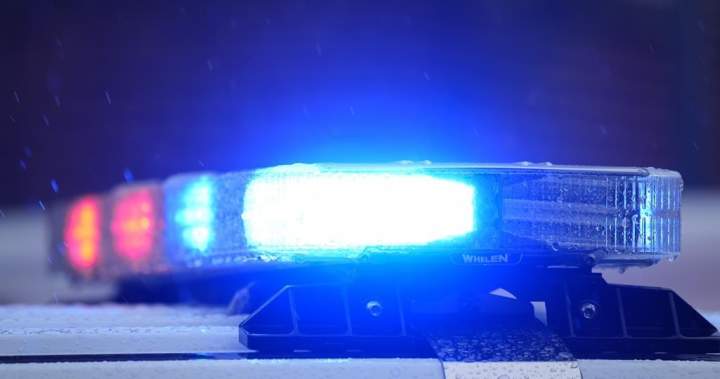 Police lights flashing at a crash scene in Quebec's Eastern Townships, symbolizing the tragic accident involving teens.