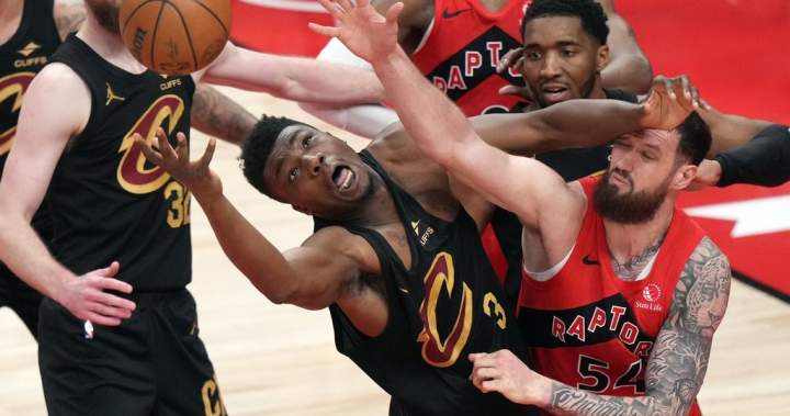 R-J Barrett celebrates winning shot, Toronto Raptors vs Cleveland Cavaliers Game 7