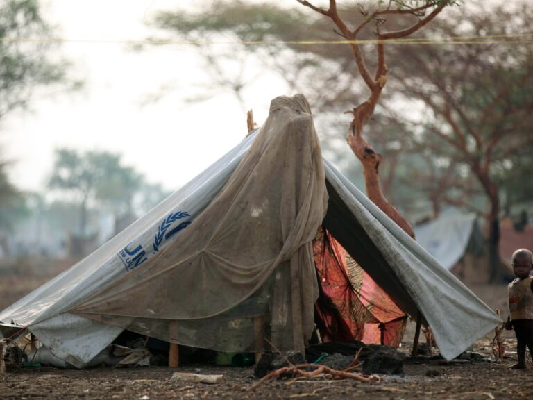 Sudanese soldiers standing guard near a river in Blue Nile state, reflecting the ongoing conflict.