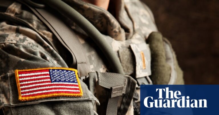 US Army soldier in universal camouflage uniform