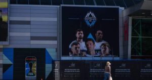 Image of Vancouver Whitecaps fans rallying outside a stadium.