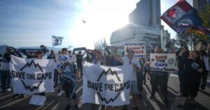 Vancouver Whitecaps fans rally against a potential move to Las Vegas.