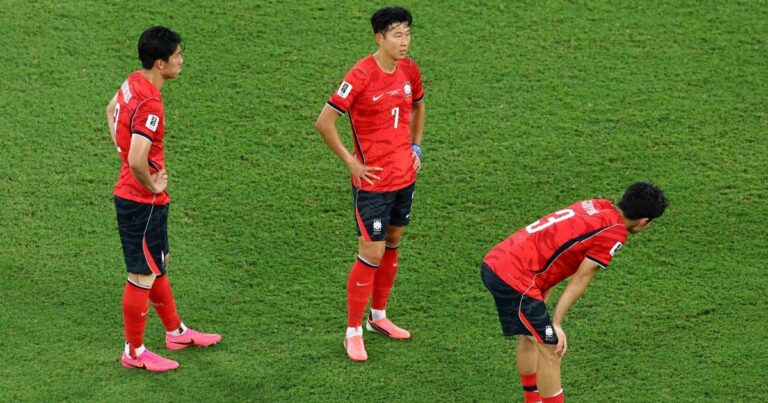 Dejected South Korea captain Son Heung-min after World Cup 2026 group stage exit