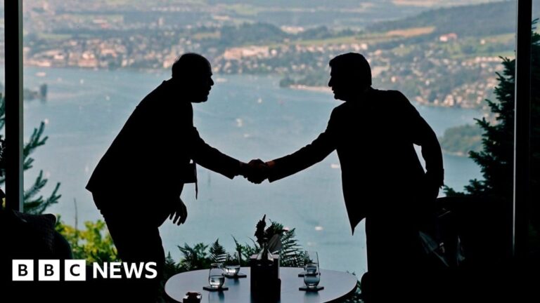 Iranian negotiator Mohammad Bagher Ghalibaf arriving in Switzerland for US-Iran talks.