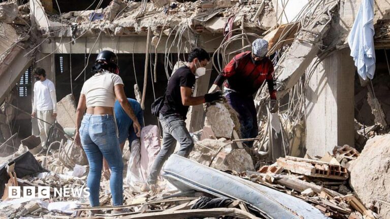 Aerial view of widespread destruction in La Guaira, Venezuela, after the earthquakes.