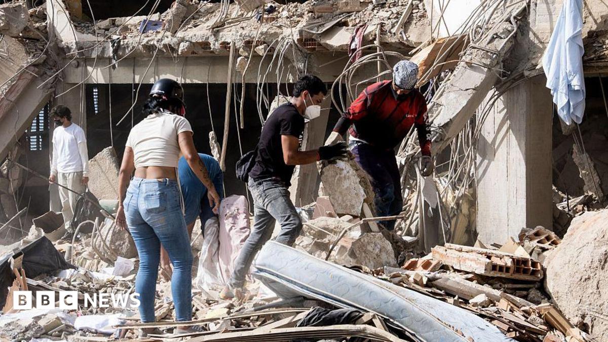 Aerial view of widespread destruction in La Guaira, Venezuela, after the earthquakes.