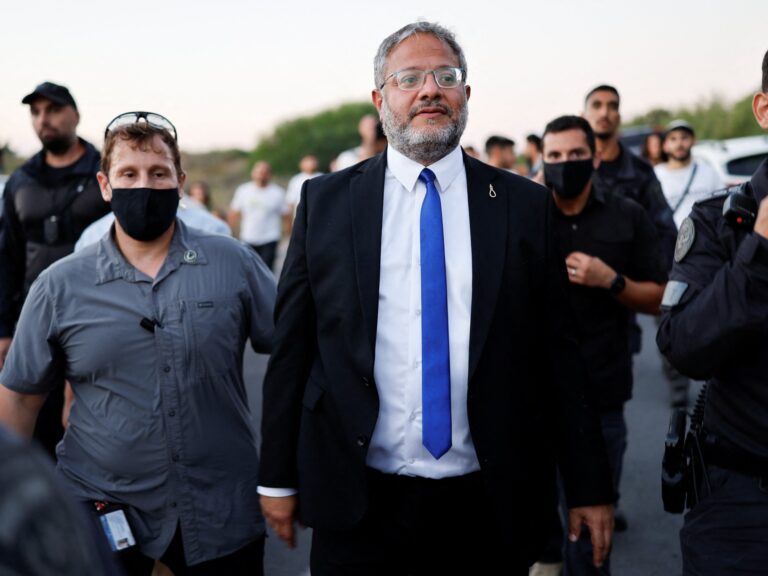 Israeli ministers and supporters march near the Gaza border, calling for the return of settlements.