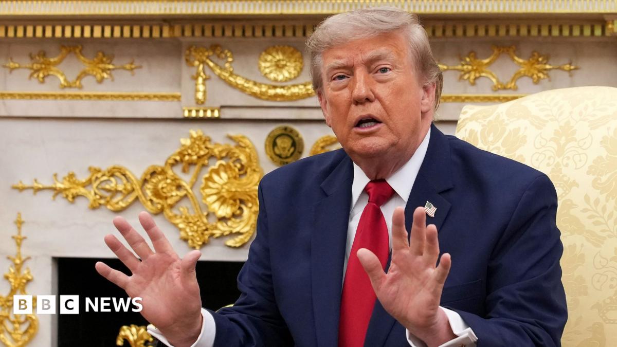 Image of US President Donald Trump addressing the media on the escalating tensions with Iran.