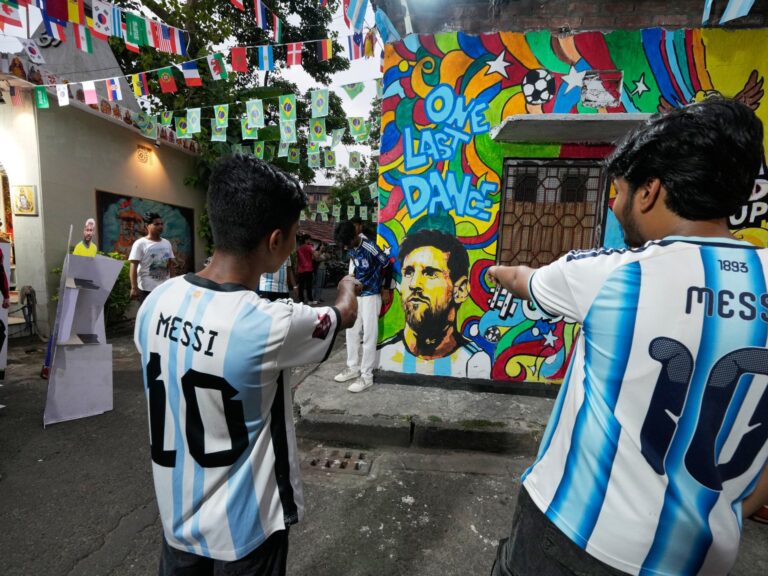 Kolkata football fans celebrate Lionel Messi, showing the city's intense passion for the Argentine star and his team.