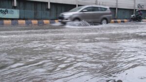 Flooded Mumbai streets during severe monsoon spell