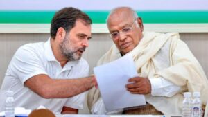 Opposition leaders Rahul Gandhi and Mallikarjun Kharge demand probe into Ram Temple donation theft.