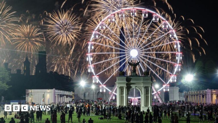 US Capitol Building lit up by Fourth of July fireworks