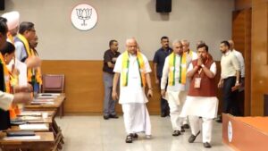 BJP leaders at a meeting discussing youth engagement strategies.