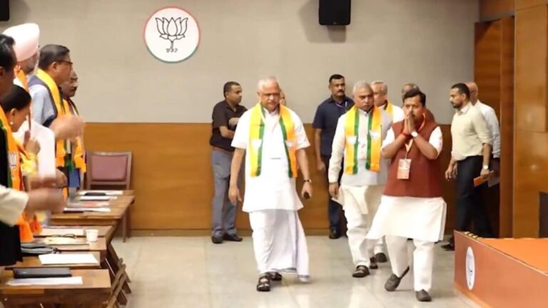 BJP leaders at a meeting discussing youth engagement strategies.
