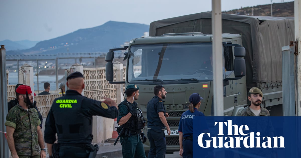 Spanish security forces at the border, symbolizing heightened border controls.