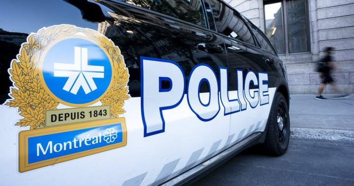 A Montreal police car on a city street, indicating a police-involved incident.