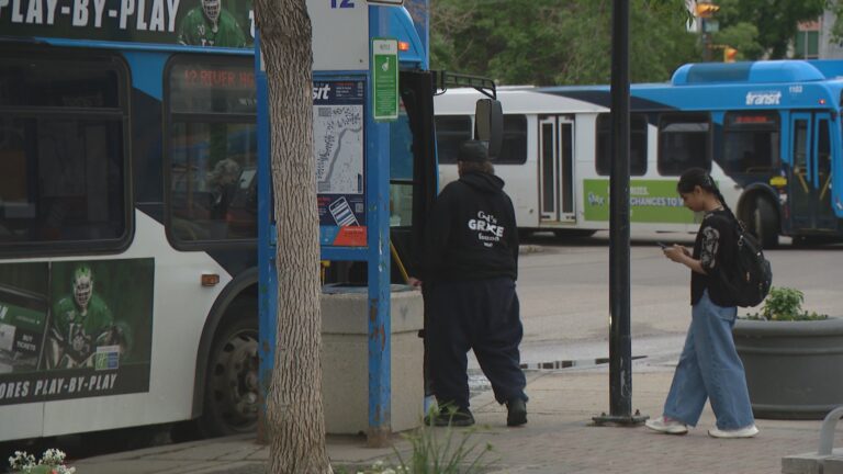 Image of people using public transit with the city skyline in the background, representing urban mobility and community health benefits.