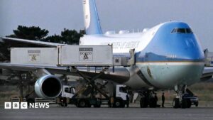 News report detailing President Trump's secret plane swap using a catering truck