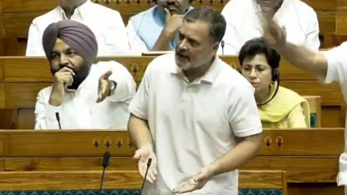 Rahul Gandhi addresses media on student protests, criticizing government's handling.