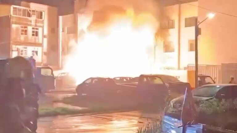Image showing aftermath of an explosion with smoke, relevant to the Taiwan explosion incident.