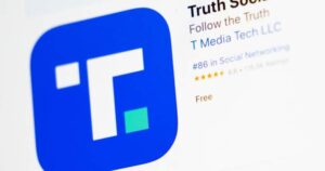 Image depicting a courtroom gavel over a backdrop related to social media, symbolizing the ongoing legal battle surrounding Trump's Truth Social platform and its controversial paid access service.