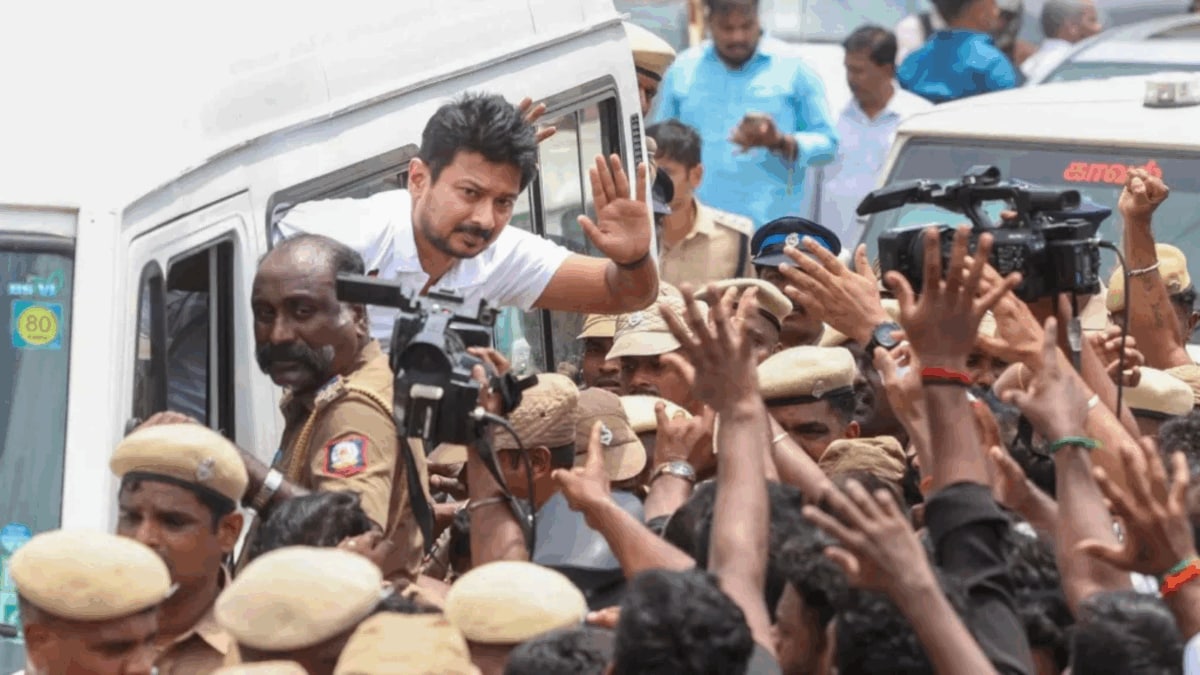 Udhayanidhi Stalin arrested by police, speaks to media, denying objectionable remarks and accusing government of treating him like a terrorist.