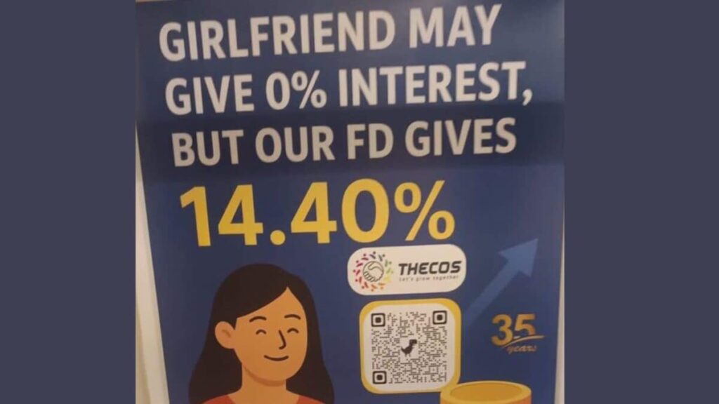 Image of the controversial Chennai Metro advertisement comparing girlfriends to fixed deposit interest rates.