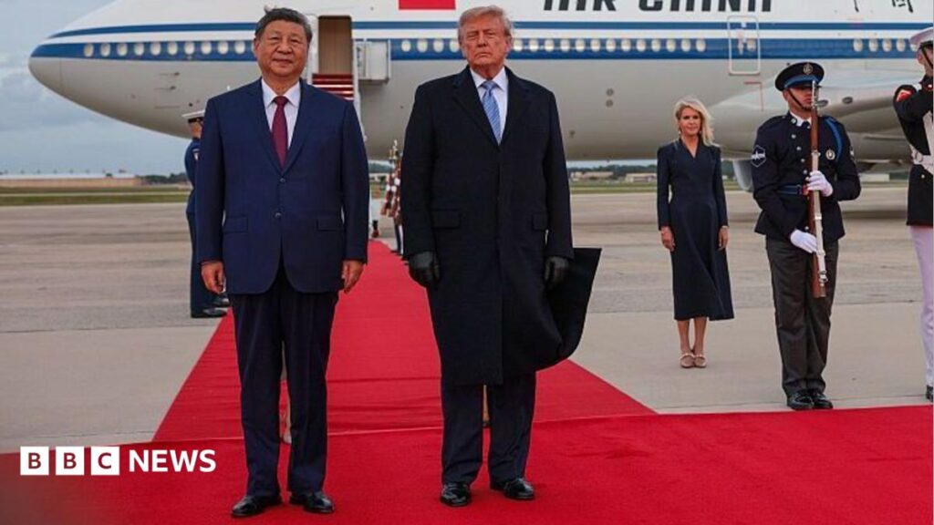 President Xi Jinping and Donald Trump meeting at the White House.