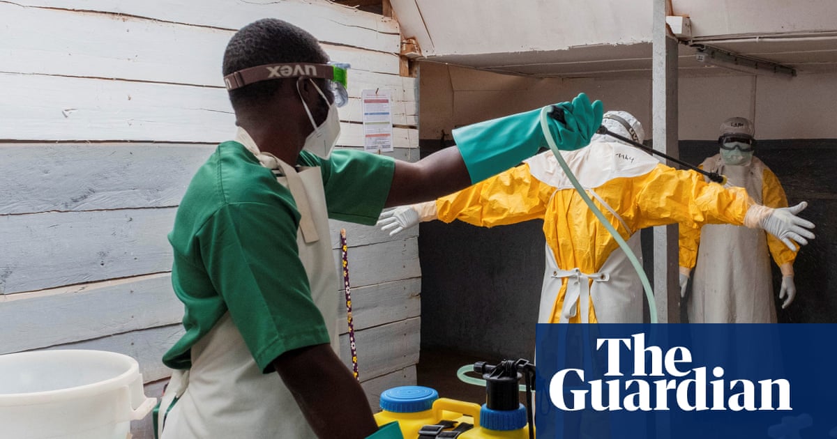 A medic in protective gear during an Ebola response effort in the DRC.