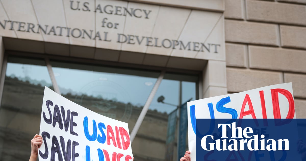 Protesters in Washington DC outside the USAID headquarters demanding the restoration of critical health funding.