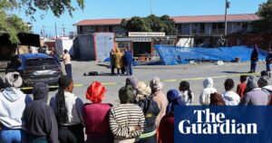 Police cordoning off an area following one of the recent mass shootings in South Africa.