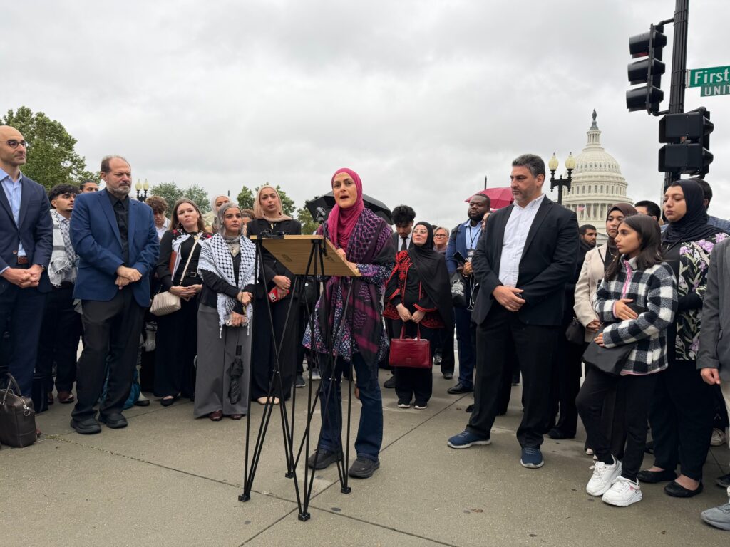 Palestinian Americans hold a day of advocacy at the US Capitol to protest new military aid to Israel.