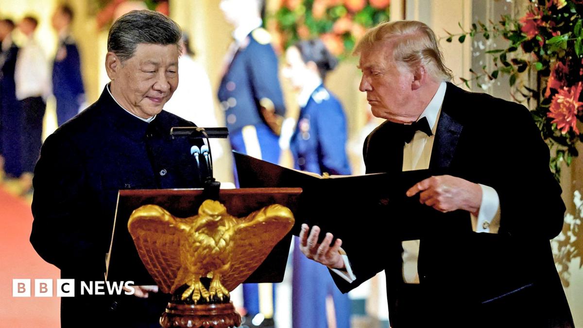 US President Donald Trump and Chinese President Xi Jinping at the White House state dinner.