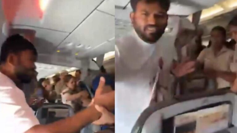 Value: Delhi Police detaining CJP leader Abhijeet Dipke on an aircraft amid protests.