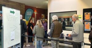Value: Voters at a polling station during the Kelowna municipal election advance voting period.