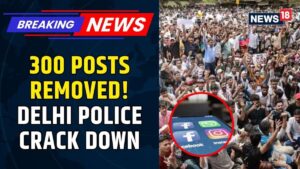 Value: Delhi police officers monitoring social media screens during a period of protest in the national capital.