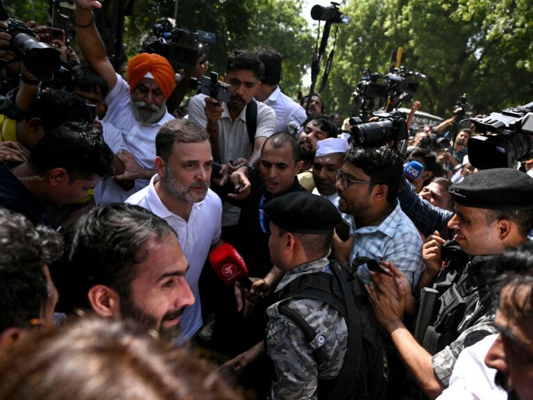 Opposition leaders protesting against the Election Chief in New Delhi.