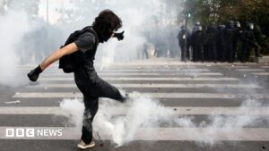Protesters clash with police during ongoing demonstrations in France over school conditions.