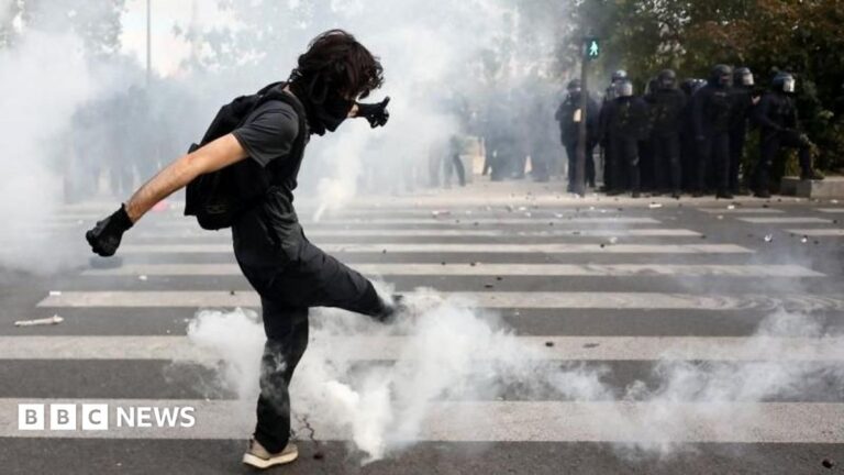 Protesters clash with police during ongoing demonstrations in France over school conditions.