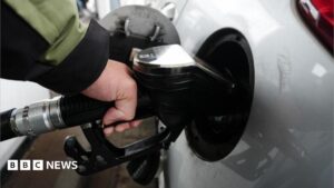 A fuel pump at a gas station, representing the global effort to manage oil and diesel supplies through the G7 initiative.