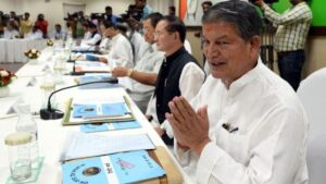 Harish Rawat speaking at a rally during his ongoing Yatra in Uttarakhand.